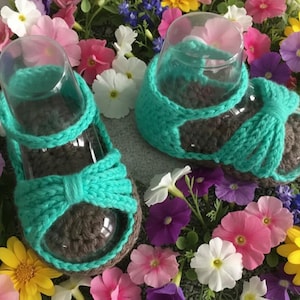 Crochet Baby Shoes, Baby Sandals - Size 0 to 3 Months