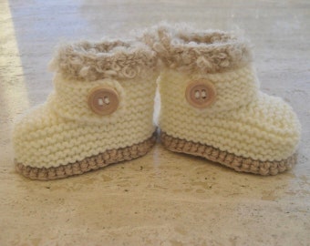 Instant download knitting pattern baby booties, baby boots unisex - quick and easy - makes three sizes