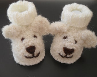 Instant download knitting pattern baby bear booties - this pattern makes three sizes