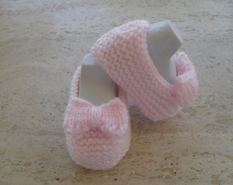 Knitting Pattern Baby Girl Ballet Slipper, Baby Shoes Quick And Easy Makes 3 Sizes