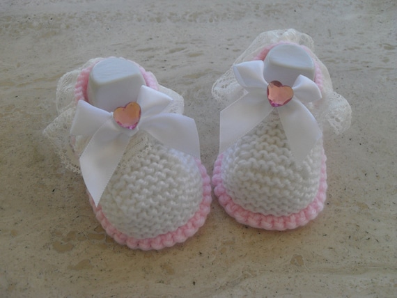 Folksy Baby Girl Knitted Shoes Baby Girl's 0-6 Months Hand Knitted
