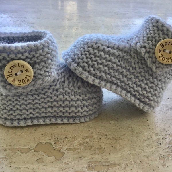 Modèle de tricot à télécharger instantanément chaussons bébé unisexe - rapide et facile - fait trois tailles