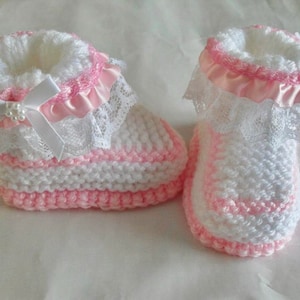 Knitting Pattern Baby Girl Booties - Quick And Easy Makes 3 Sizes
