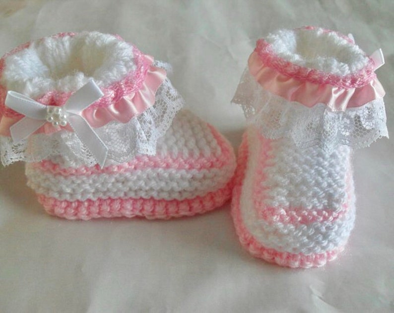 Instant Download Knitting Pattern Baby Booties Baby Girl Etsy UK