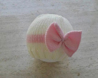 Instant download knitting pattern baby girl hat/beanie - quick easy makes four sizes