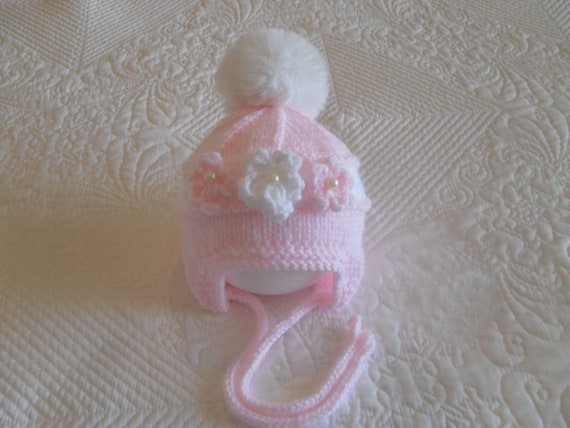 Instant Download Knitting Pattern Baby Girl Hat Pom Pom to