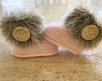 Instant download knitting pattern baby booties, baby girl booties - quick and easy - makes three sizes