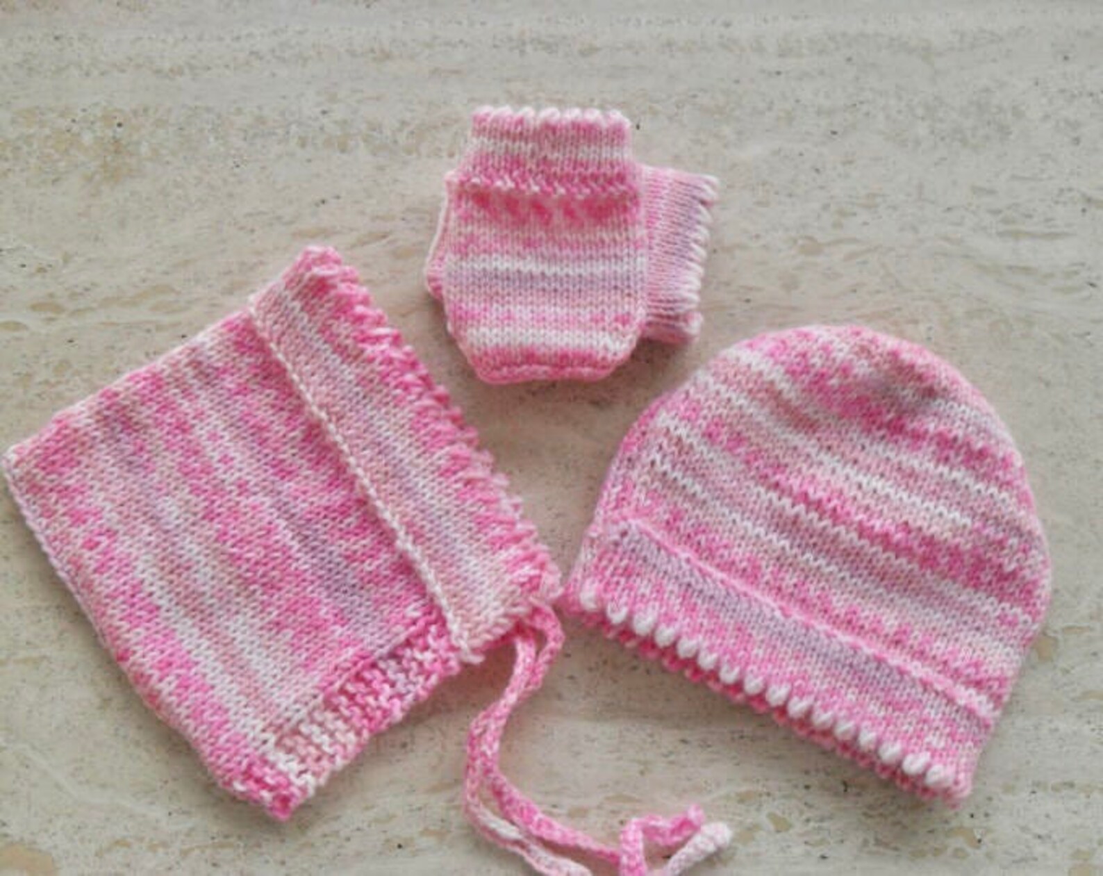 Instant Download Knitting Pattern Baby Girl Hats & Mittens Set Etsy