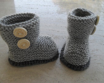 Instant download knitting pattern baby booties/boots - quick and easy - makes three sizes of booties