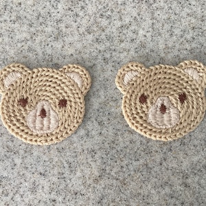 Two Bear Appliqué - Size 3.5cms - Light Brown
