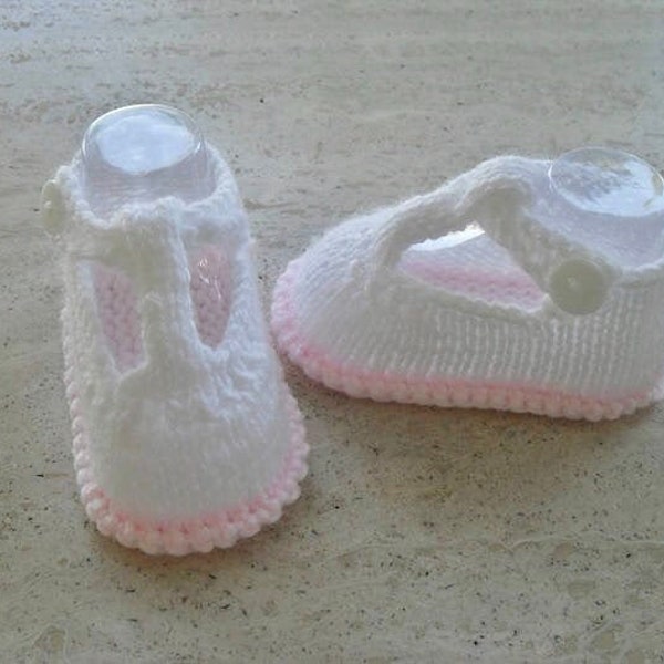 Descarga instantánea patrón de tejer zapatos de bebé niña, patucos de bebé rápido y fácil hace tres tamaños