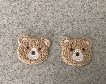 Two Bear Appliqué - Size 3.5 cm - Brown