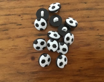 Ten Football Buttons - Baby Buttons - Size 15mm
