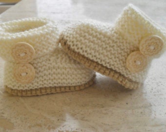 Instant download knitting pattern quick and easy baby booties - makes three sizes