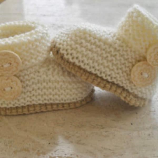 Instant download knitting pattern quick and easy baby booties - makes three sizes
