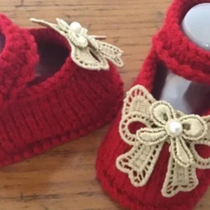 Instand Download Knitting Pattern Baby Girl Shoes Makes Three Sizes image 4