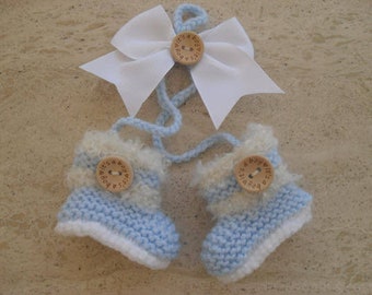 Instant download knitting pattern - hanging  baby pram charms -nursery accessories -  little  booties - three styles of booties