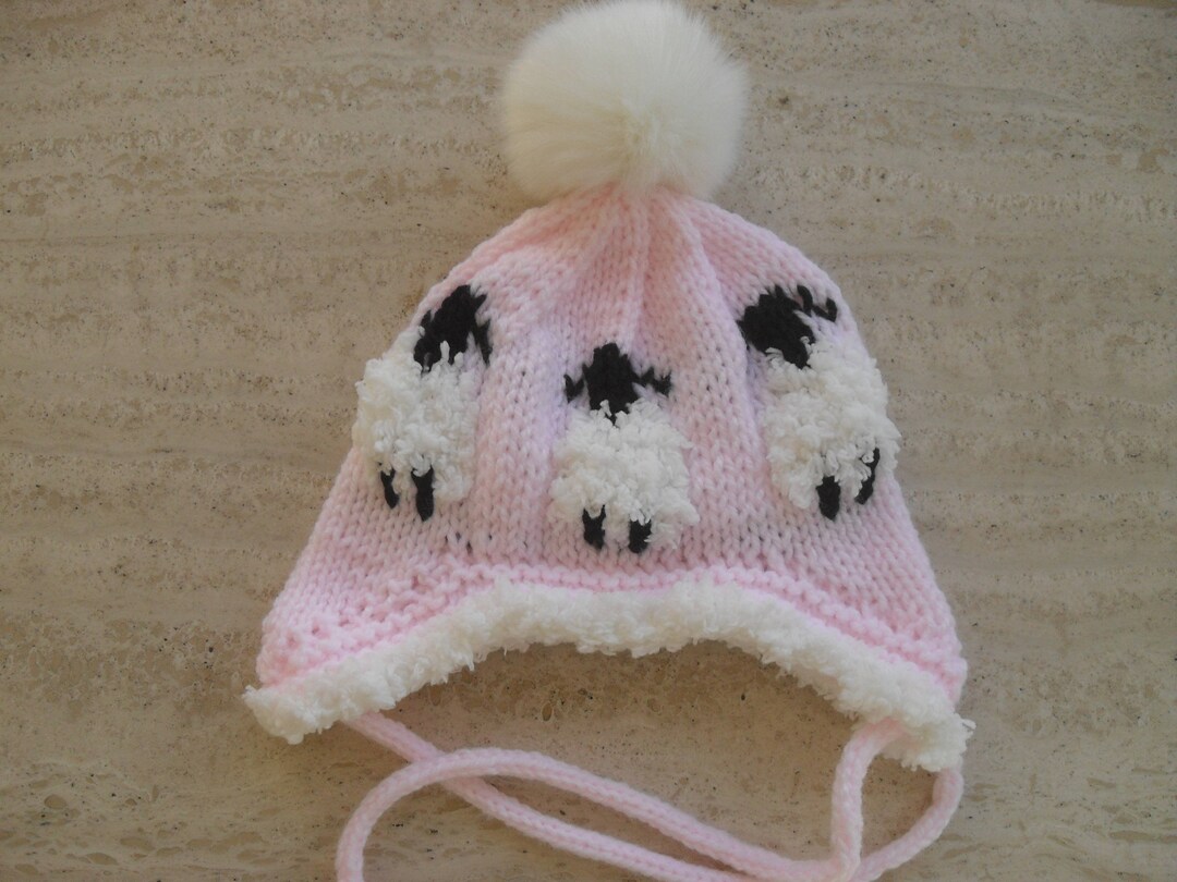 Instant Download Knitting Pattern Baby Sheep Hat Unisex Quick and Easy