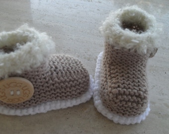Instant download knitting pattern baby booties/boots - quick and easy makes three sizes