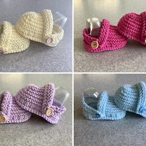 Patrón de tejido para zapatos de bebé sin cordones: patrón rápido y fácil (3 tallas)