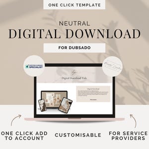 Modello di download digitale Dubsado neutro con un clic / Modello di proposta Dubsado / Modello Dubsado / Proposta / Modello di download digitale