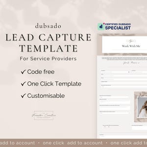 Modello di acquisizione lead con un clic Dubsado per fornitori di servizi / CODICE GRATUITO / Modello Dubsado / Modello di acquisizione lead / Moduli Dubsado