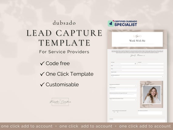 Dubsado One Click Lead Capture Template for Service Providers | CODE FREE | Dubsado Template | Lead Capture Template | Dubsado Forms