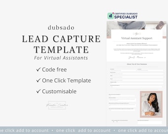 Dubsado One Click Lead Capture Form Template for Virtual Assistants | CODE FREE Dubsado Template | Virtual Assistant | Dubsado Form