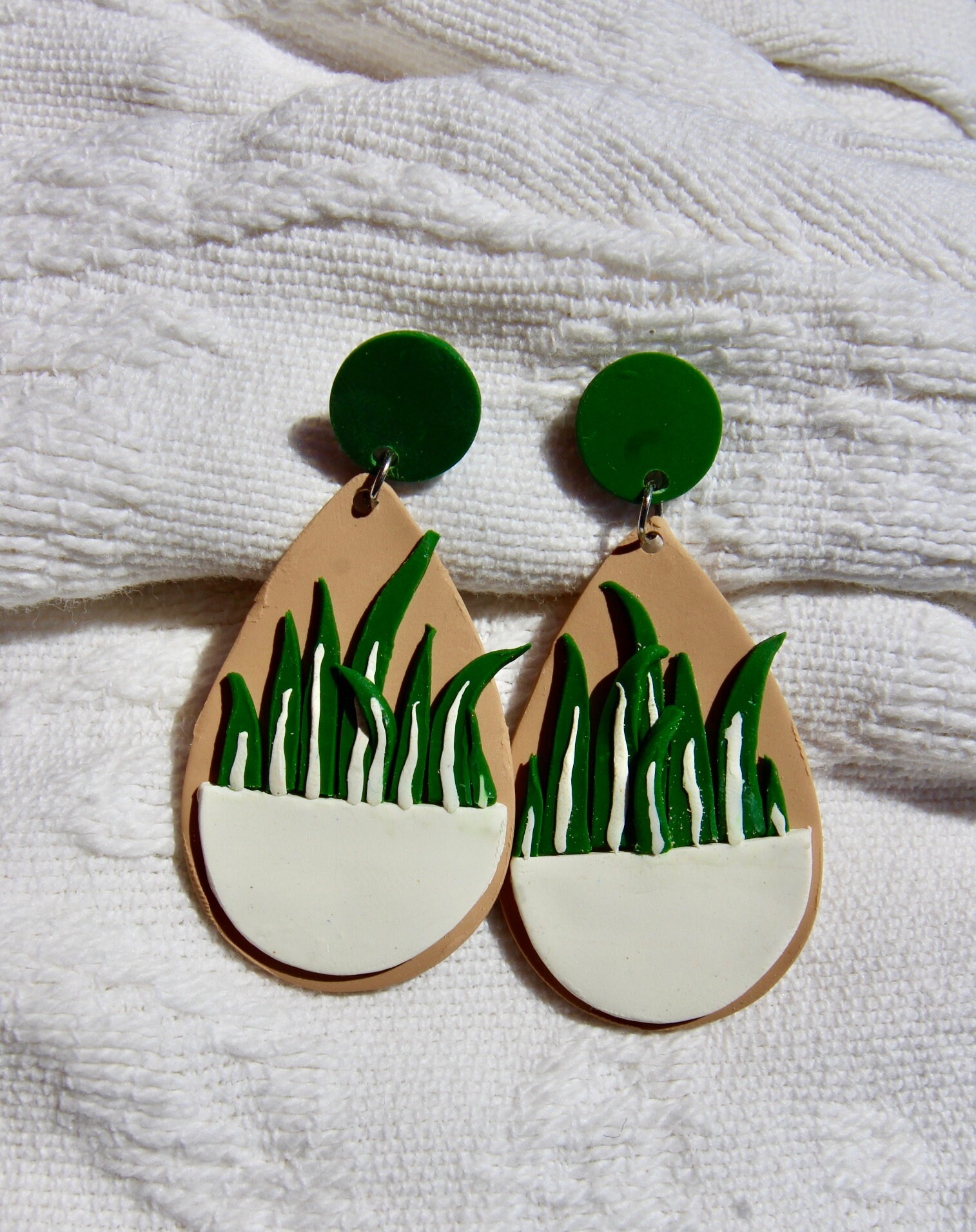 Plant Clay Earrings Etsy