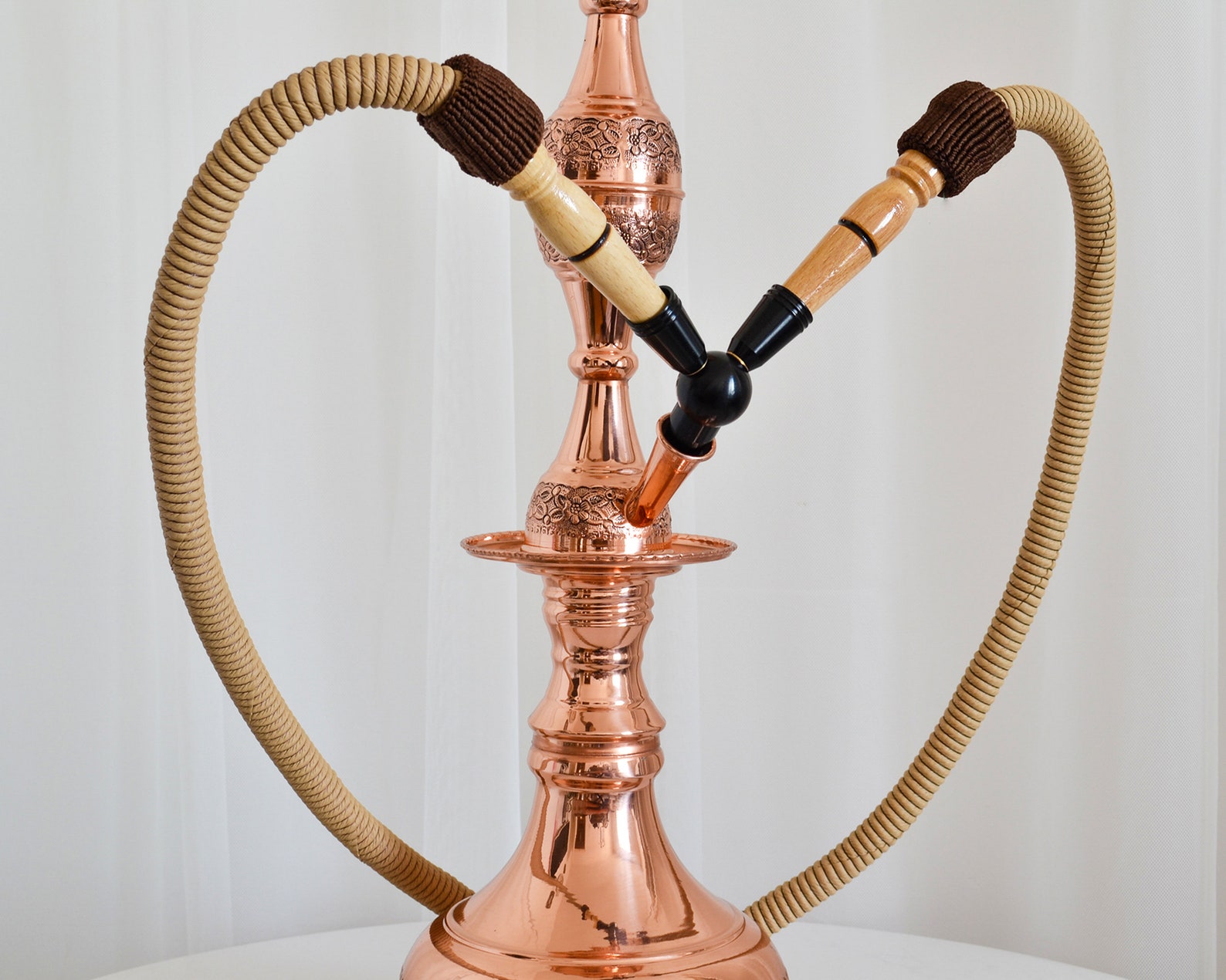 2 Hookah Hoses and Double & Outlet Chrome Shisha Hose Etsy