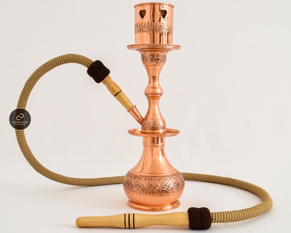 Brown and Silver Oval Shape Russian Tao Hookah, Pipe Length: 1.5