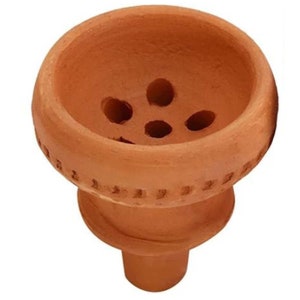 2 Pcs Clay Hookah Bowls with Silicone Grommet, Shisha Bowl, Hookah Bowl Set, Male (Syrian), 100% Natural Clay Shisha Set.