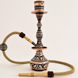 Copper Shisha, Engraved Copper Hookah, Hand Carved Pure Copper Water Pipes, 100% Handmade Narghile, Total Height: 19.5&quot; ( Large )