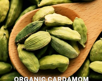 Organic Cardamom Pods - Elettaria cardamomum, 5 oz (150g) - Premium Spices for Cooking & Baking, Fresh, Natural, Aromatic