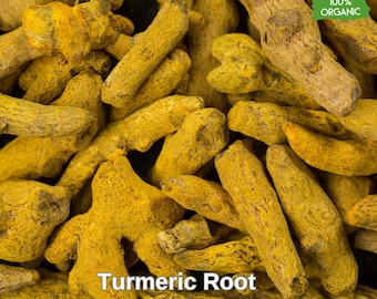 100% organische Kurkumawurzel - Curcuma Longa, 180 g, natürliche, reine Kurkuma, Kräuterwurzel, frisches biologisches Gewürz