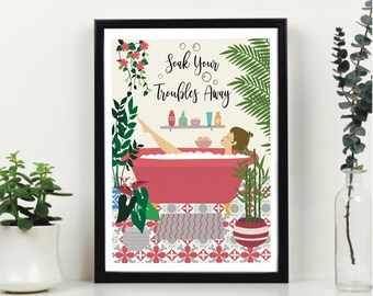 Bathroom Print - Colourful Art Print For Bathroom