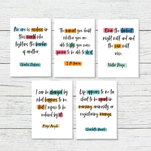 Inspirational Literary Postcard Set - Book Lover Gift - Set of 10 cards - Inspiring quotation cards from famous authors.