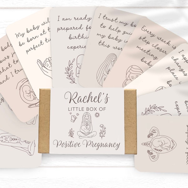 Personalised Pregnancy and Birth Affirmation Cards - Positive Pregnancy Cards - Baby Shower Gift - Pregnancy Gift - Pregnancy Affirmations