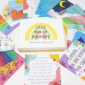 Affirmation Cards Positivity Cards with Wooden Stand, Positive Motivation Cards, Letterbox gift, Gift for friend.