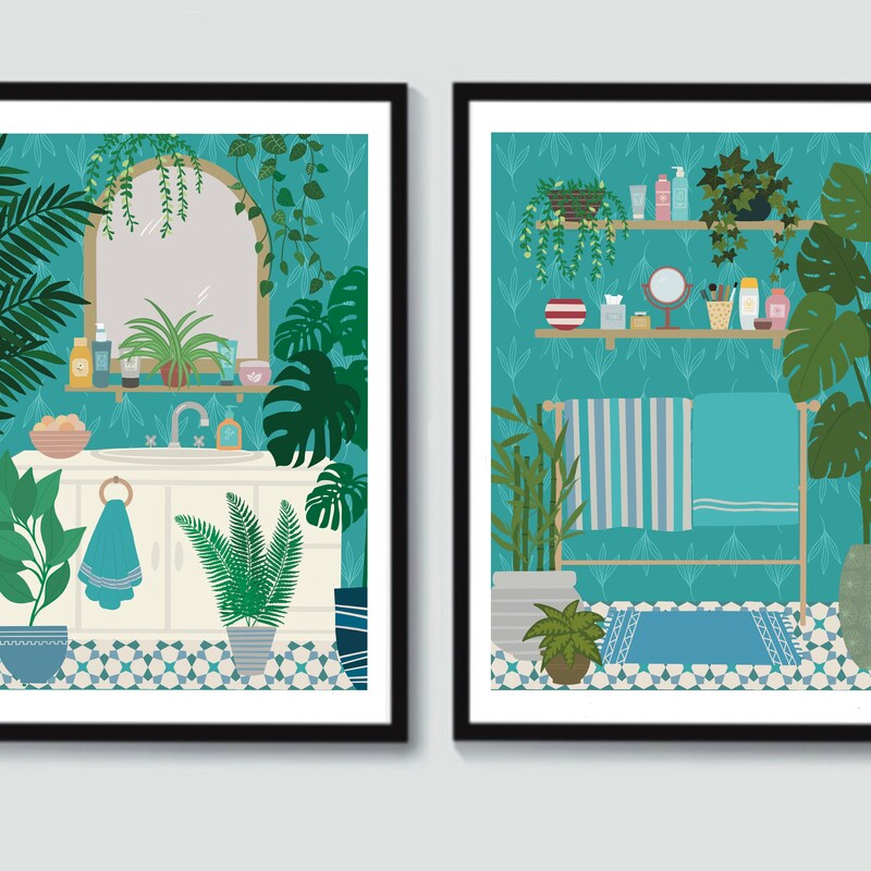 Aqua Bathroom Decor - Etsy