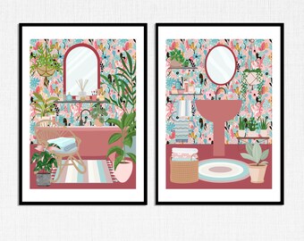 Set of Bathroom Prints, Bathroom Wall Decor, Bathroom Wall Art