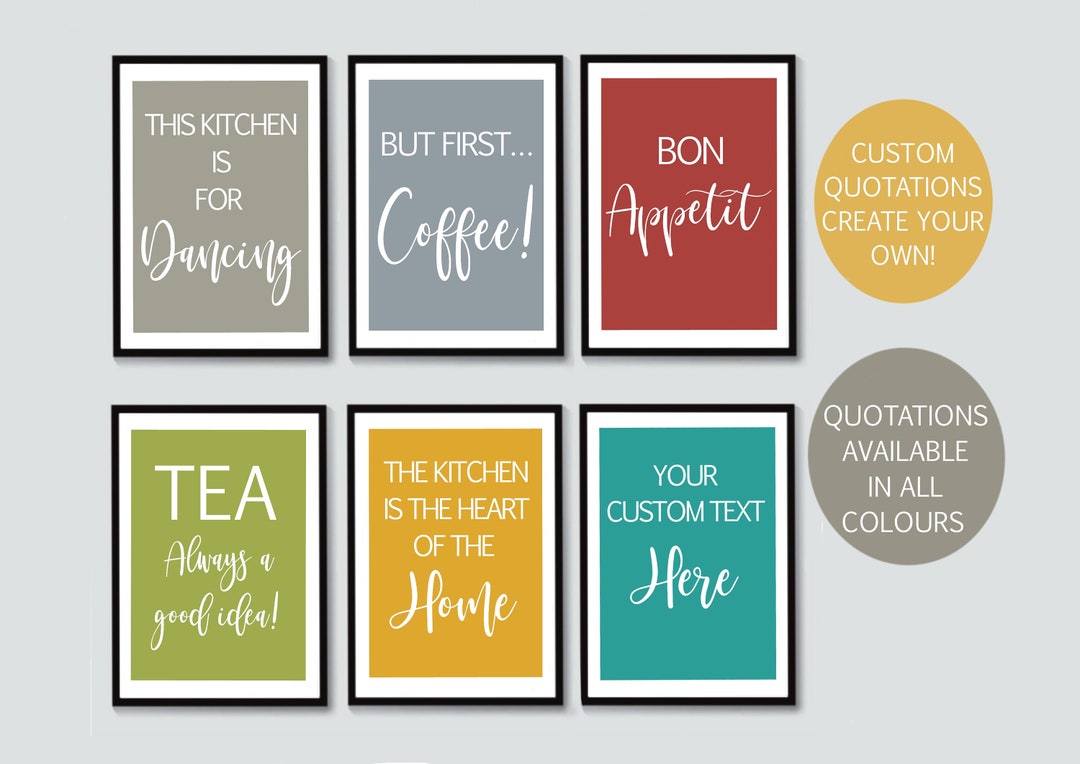 Kitchen Prints Quotation Prints Colourful Prints Etsy