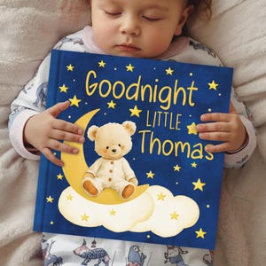 Libro personalizzato per neonati, libro di storie della buonanotte per bambini, neonati e bambini piccoli, ricordo personalizzato con nome, regalo per neonati, regalo per baby shower