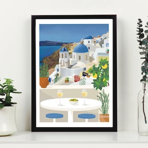 Greece Print - Santorini Print - Santorini Wall Art - Greece Wall Art -Travel Print
