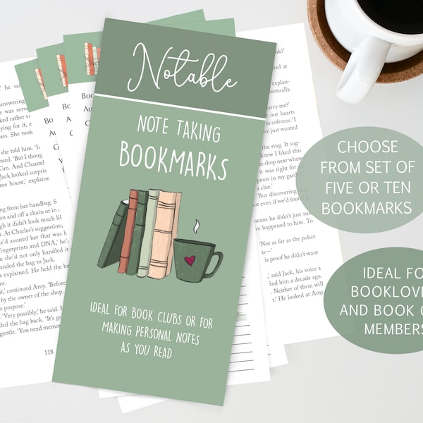 Bookmark Set - Ideal for taking notes as you read - Bookclub bookmarks - Bookmark - Book lovers Gift - Book Club Gift - Book Notes