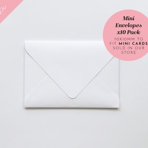 x10 Mini envelopes // Matches mini card size // x10 pack // White