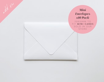 x10 Mini envelopes // Matches mini card size // x10 pack // White