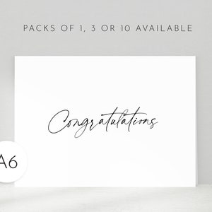 A6 Congratulations Card Pack // black gold foil / Simple Elegant Minimalist Design / Greeting card