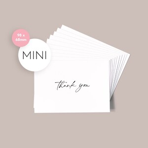 10 x Mini Thank You Card Pack // Black or Gold Foil / Small / Simple Elegant Minimalist Design / Gift Note