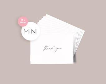 10 x Mini Thank You Card Pack // Black or Gold Foil / Small / Simple Elegant Minimalist Design / Gift Note